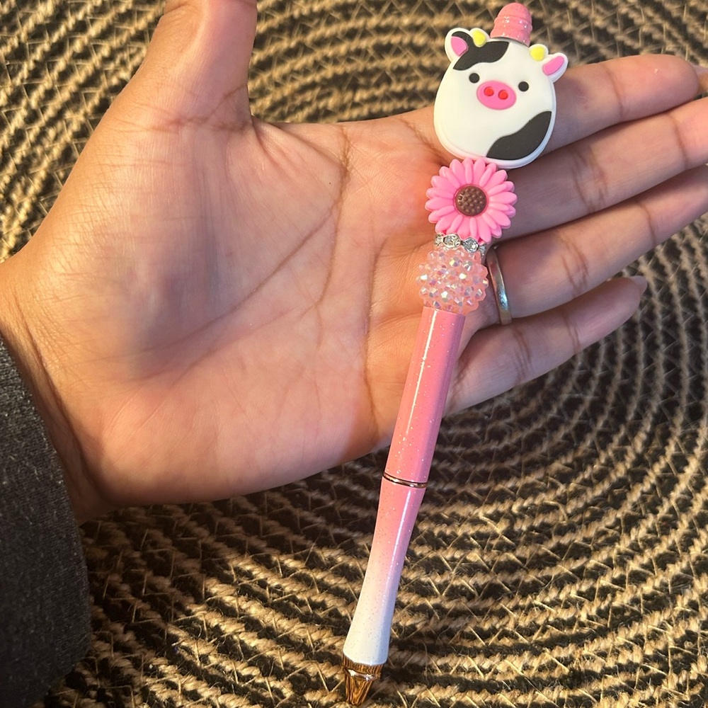 Cow Beaded Pen